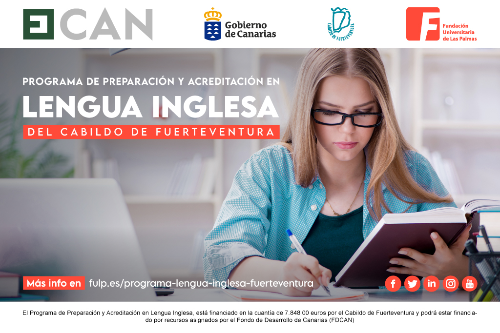 "cartel promocional programa de preparacion y acreditacion de lengua inglesa fuerteventura"