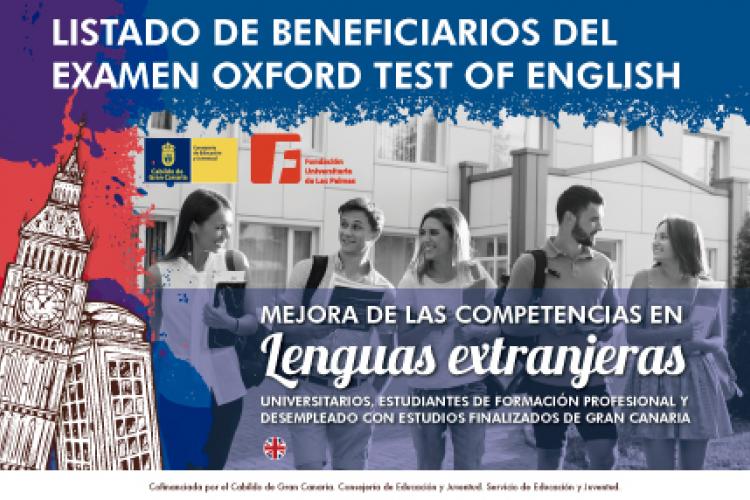 Listado beneficiarios acreditación Oxford Test of English