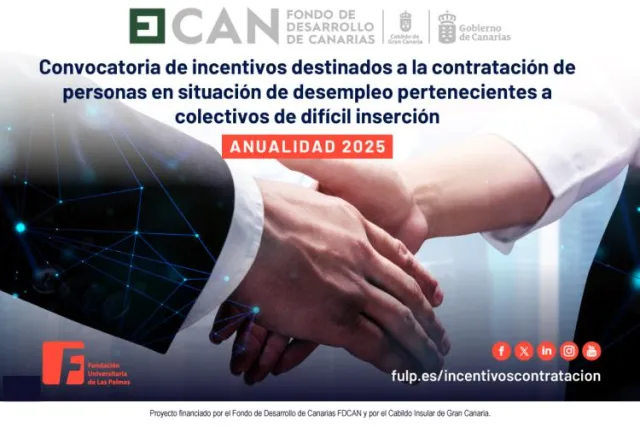 Abierta la octava convocatoria de incentivos a la contratación de colectivos de difícil inserción en Gran Canaria