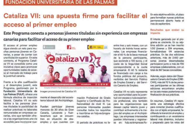 Cataliza VII: una apuesta firme para facilitar el acceso al primer empleo