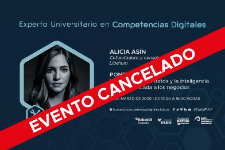 Cancelación de la conferencia de Alicia Asín